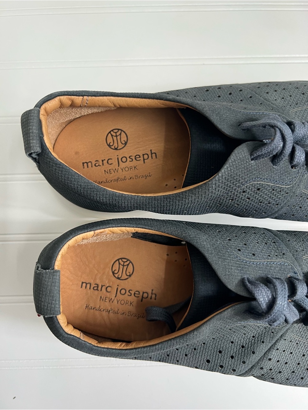 Marc Joseph Genuine New York Leather Grand Central Sneaker Dusty Blue Size 12 - Picture 5 of 8